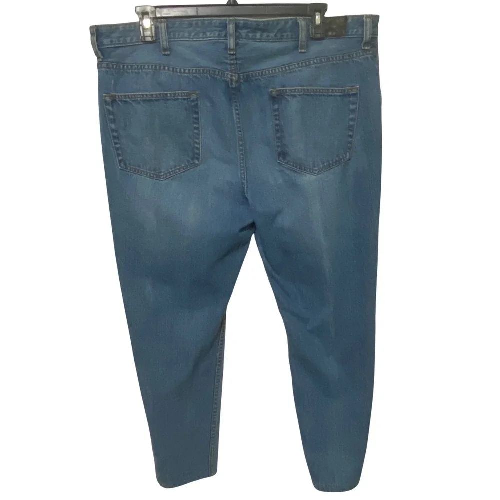 Lands‎ End Traditional Fit Mens Jeans 42 Whiskered Worn Faded Heritage Americana
